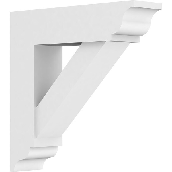 Ekena Millwork Standard Traditional Architectural Grade PVC Bracket with Traditional Ends, 3"W x 14"D x 14"H BKTP03X14X14TRA01 - main